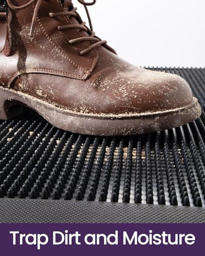 Heavy Duty Non-Slip Rubber Entry Mat, 24x36, Black U926848