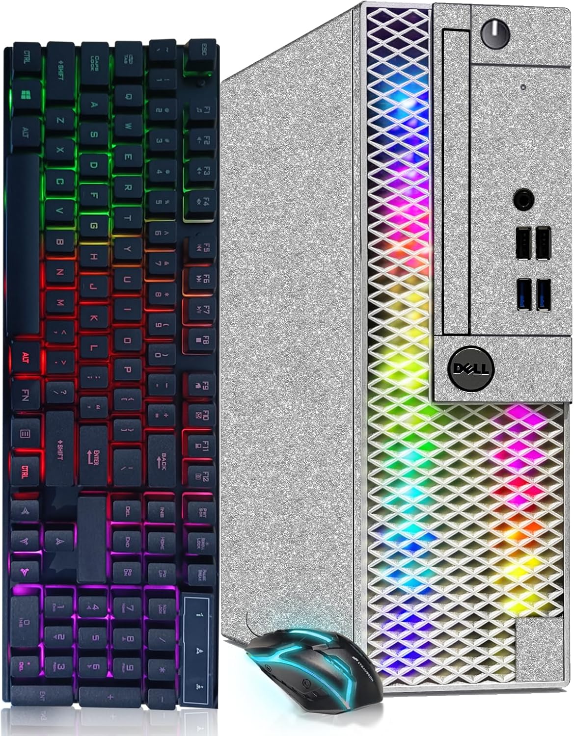 RGB Gaming Desktop Computer, Intel Quad Core I5-6500, GeForce GT 1030 2G GDDR5, 32GB Memory, 1T SSD, Win 10 Pro C68363