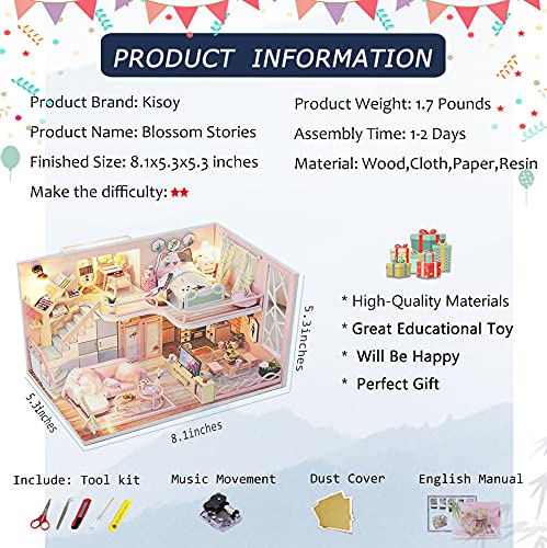 Dollhouse Miniature with Furniture Kit, Handmade DIY House Model J504