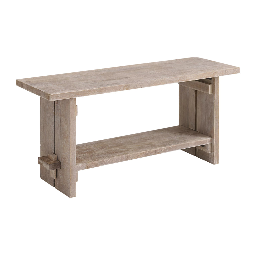 Mango Wood Bench and Coat Hook with Shelf X352