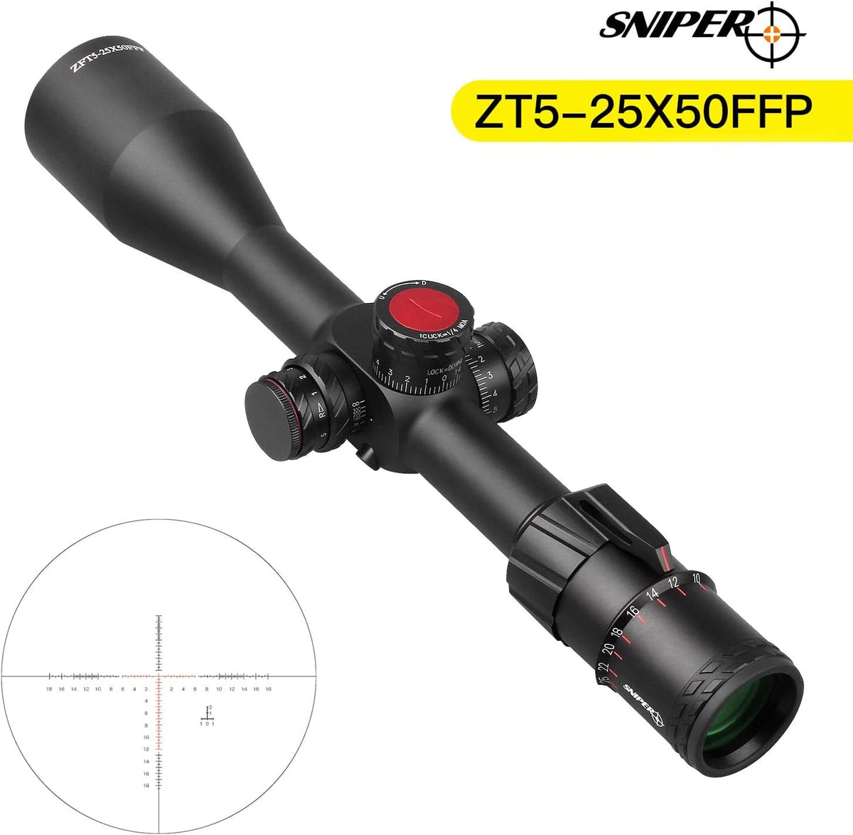 5-25x50 FFP Scope with Red/Green Illuminated Reticle M650