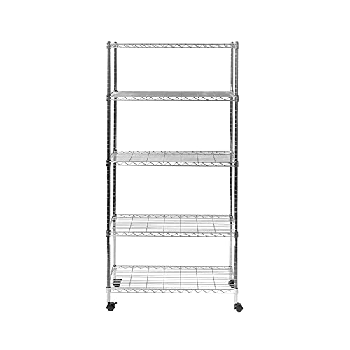 Black 5-Tier Steel Wire Shelving Storage Unit C775