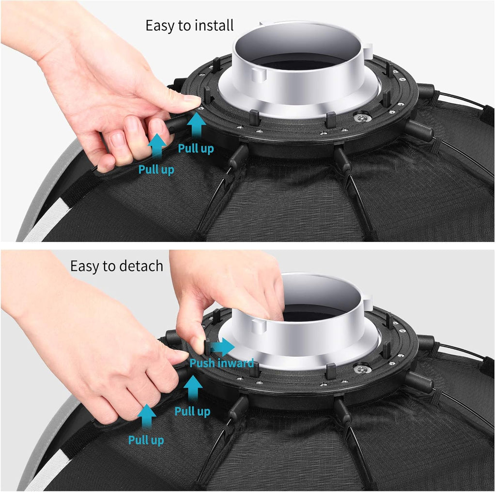 35.4 inches Foldable Octagonal Softbox with Bowens Mount Speedring, Carrying Case L4608