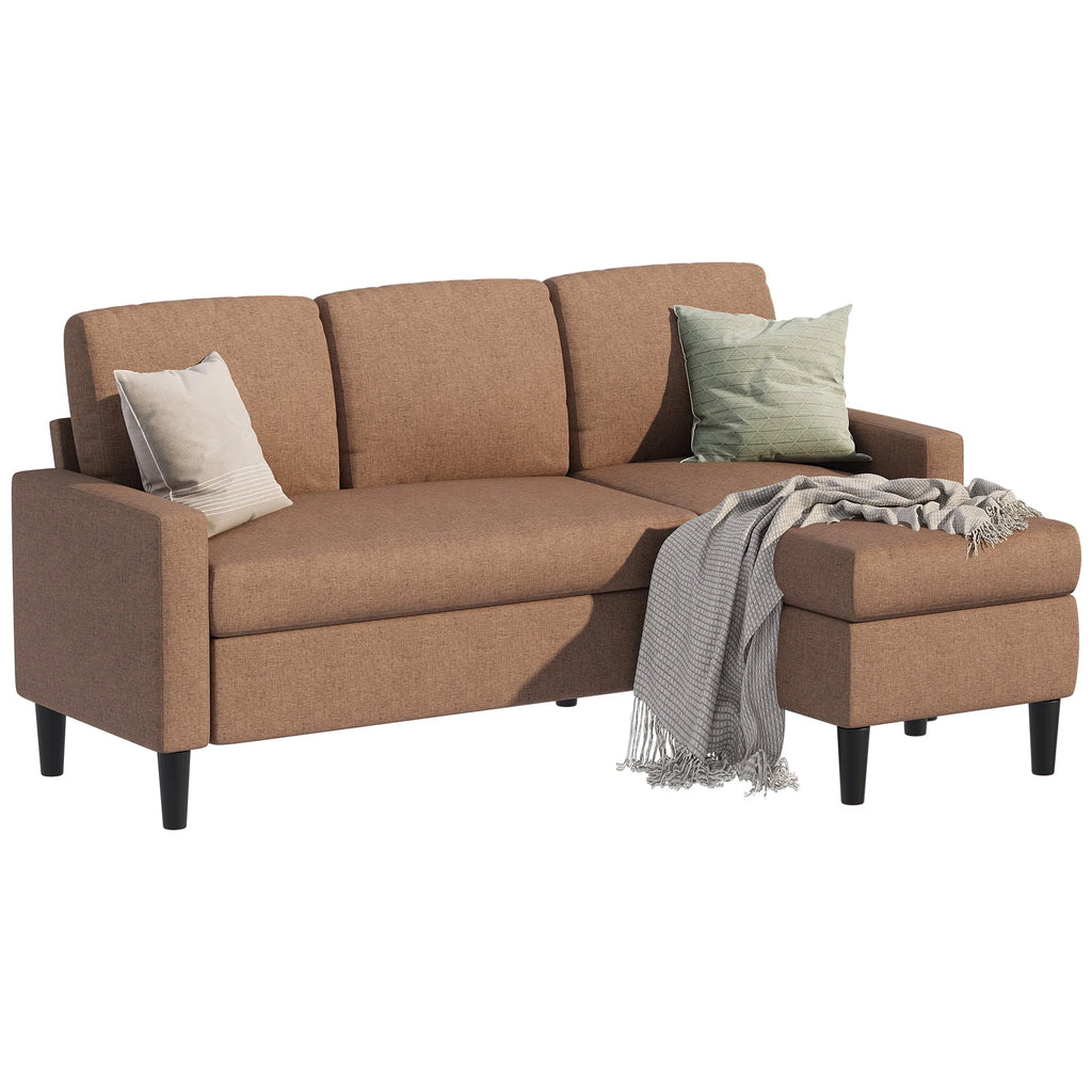 Convertible Sectional Sofa L-Shaped 3-Seat Couch with Reversible Chaise O65690