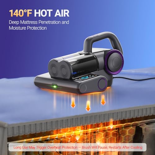 16Kpa Mattress Vacuum Cleaner with UV-C Light, Heat, HEPA Filter F937753