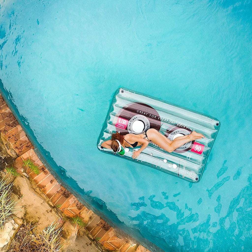 Oversized Clear Cassette Tape Pool Float R976