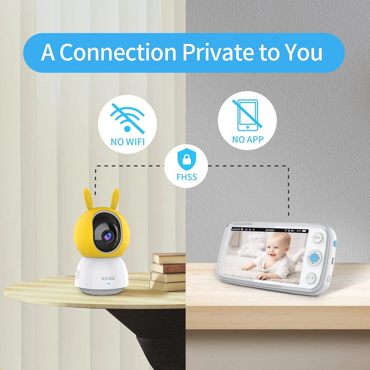 5 720P HD Video Baby Monitor with Night Vision and 2-Way Audio J6615