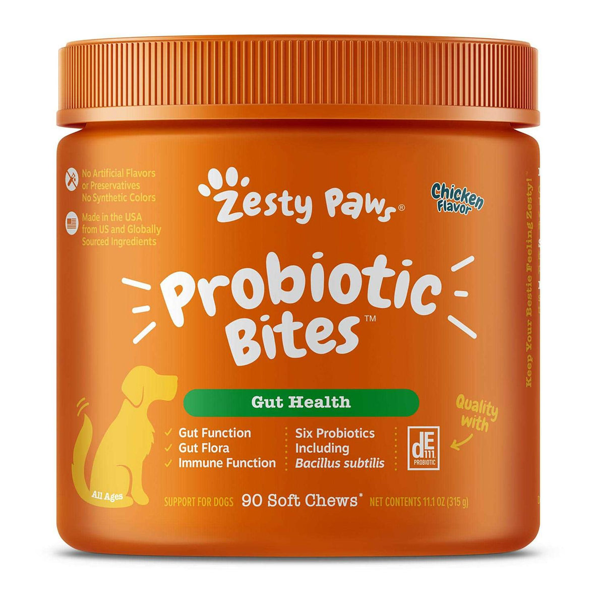 Probiotic Bites Digestive Supplement for Dogs Chicken 90 Soft Chews T6308