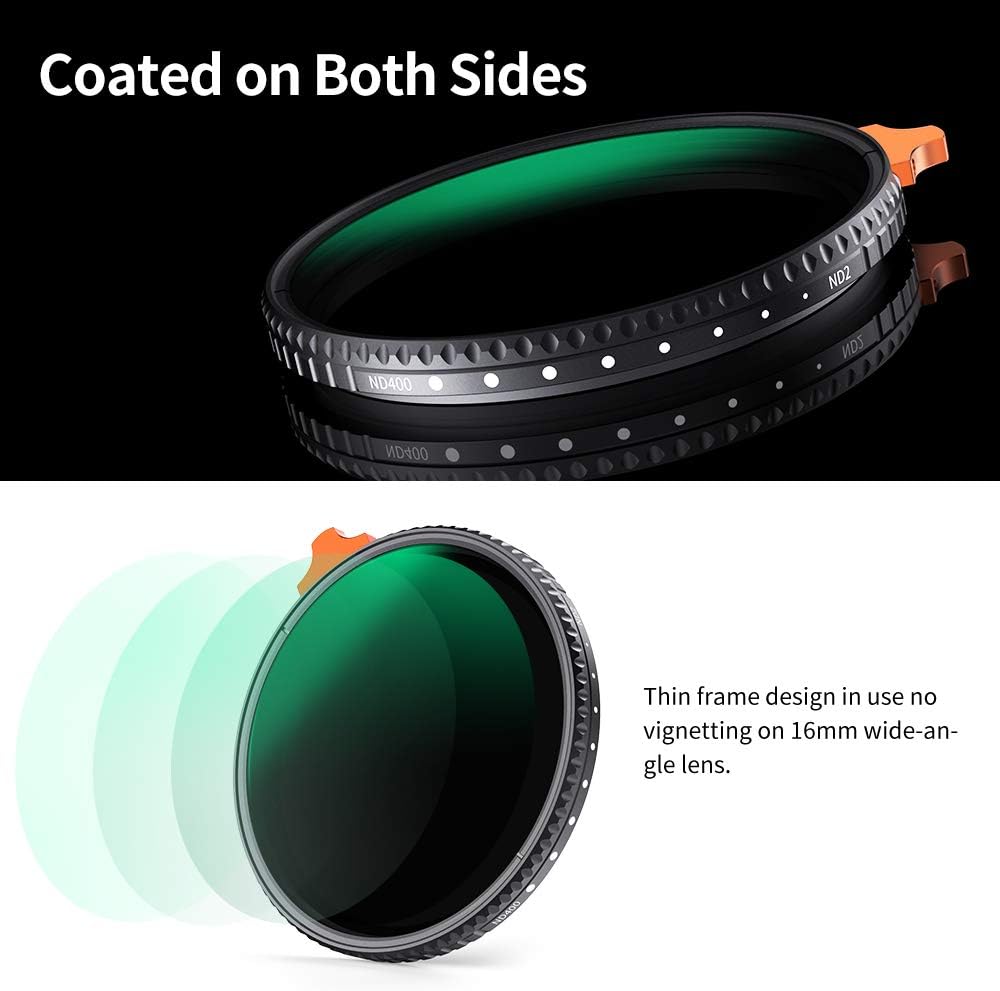 52mm Variable ND Filter ND2-ND400 with Multi-Layer Coatings AGC Glass P23776