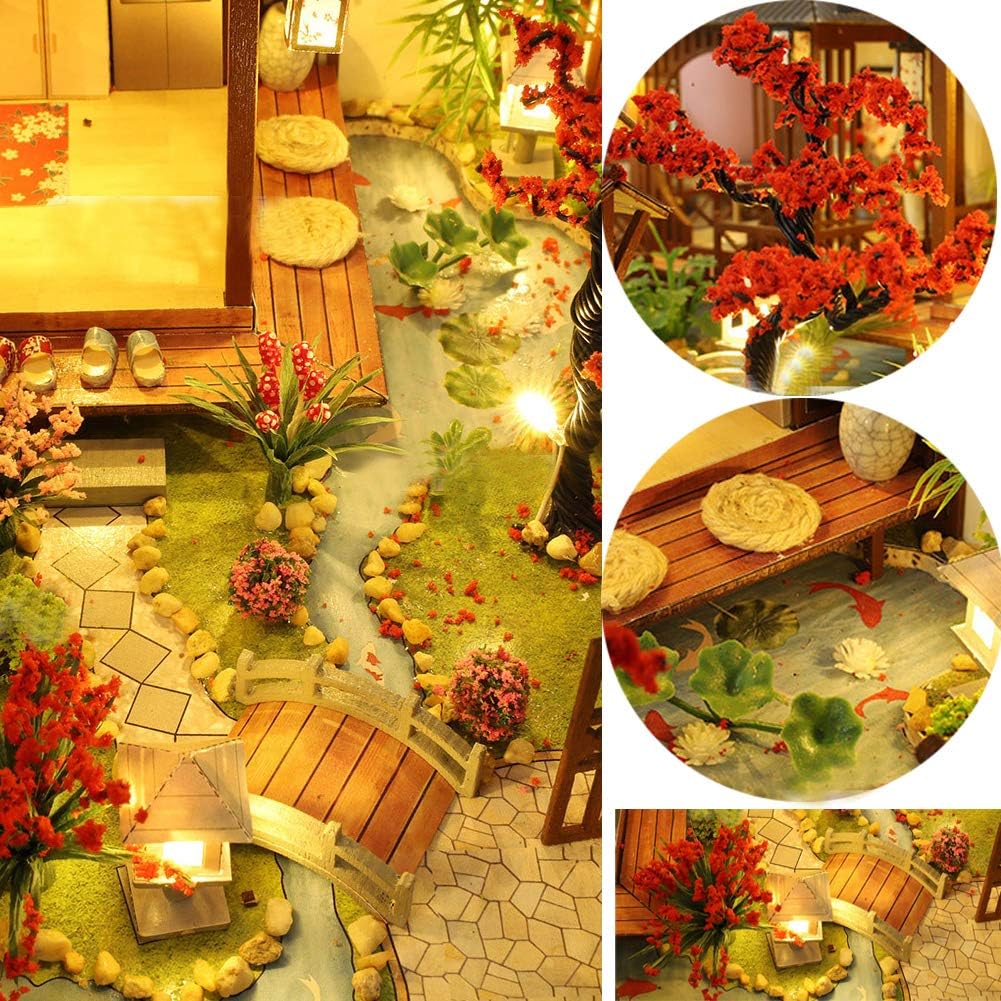 3-Story Wooden Dollhouse Kit with LED Light R854649