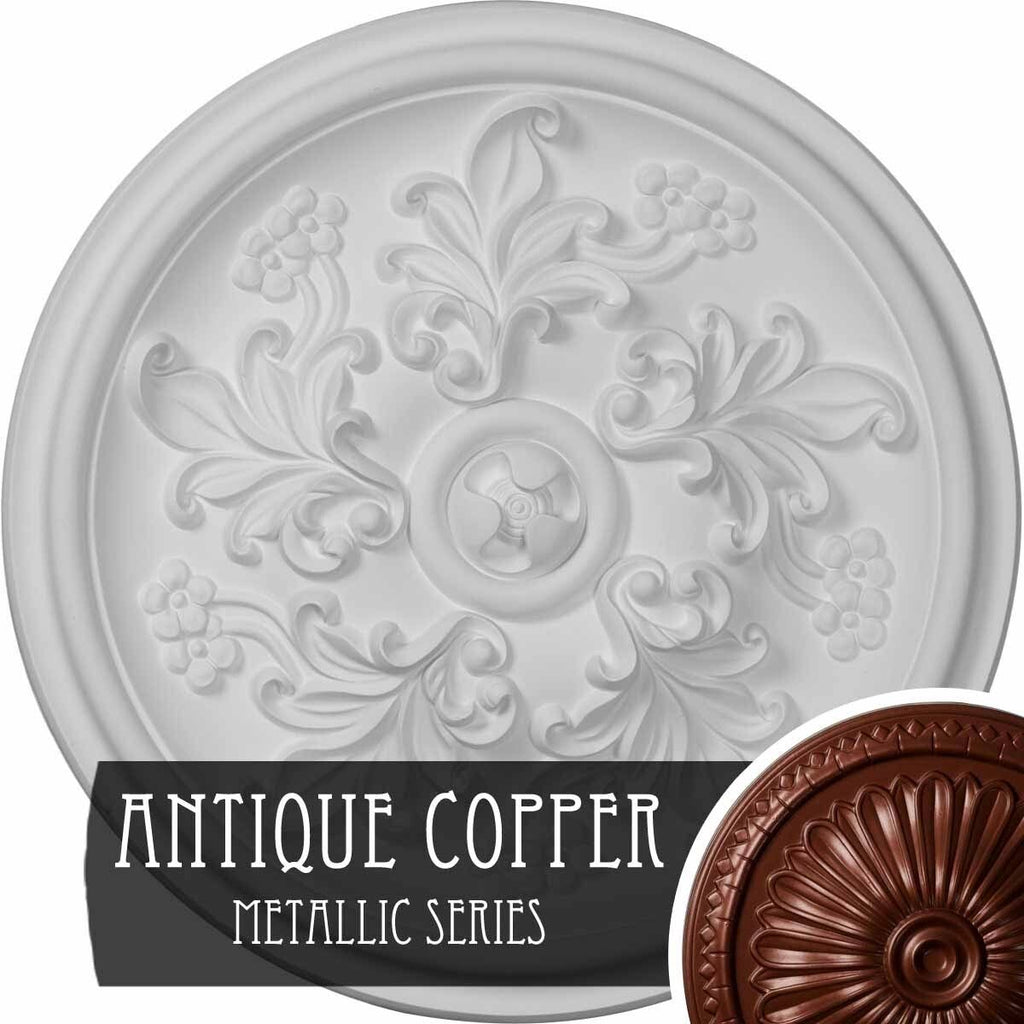 Hand-Painted Hickory Ceiling Medallion O902
