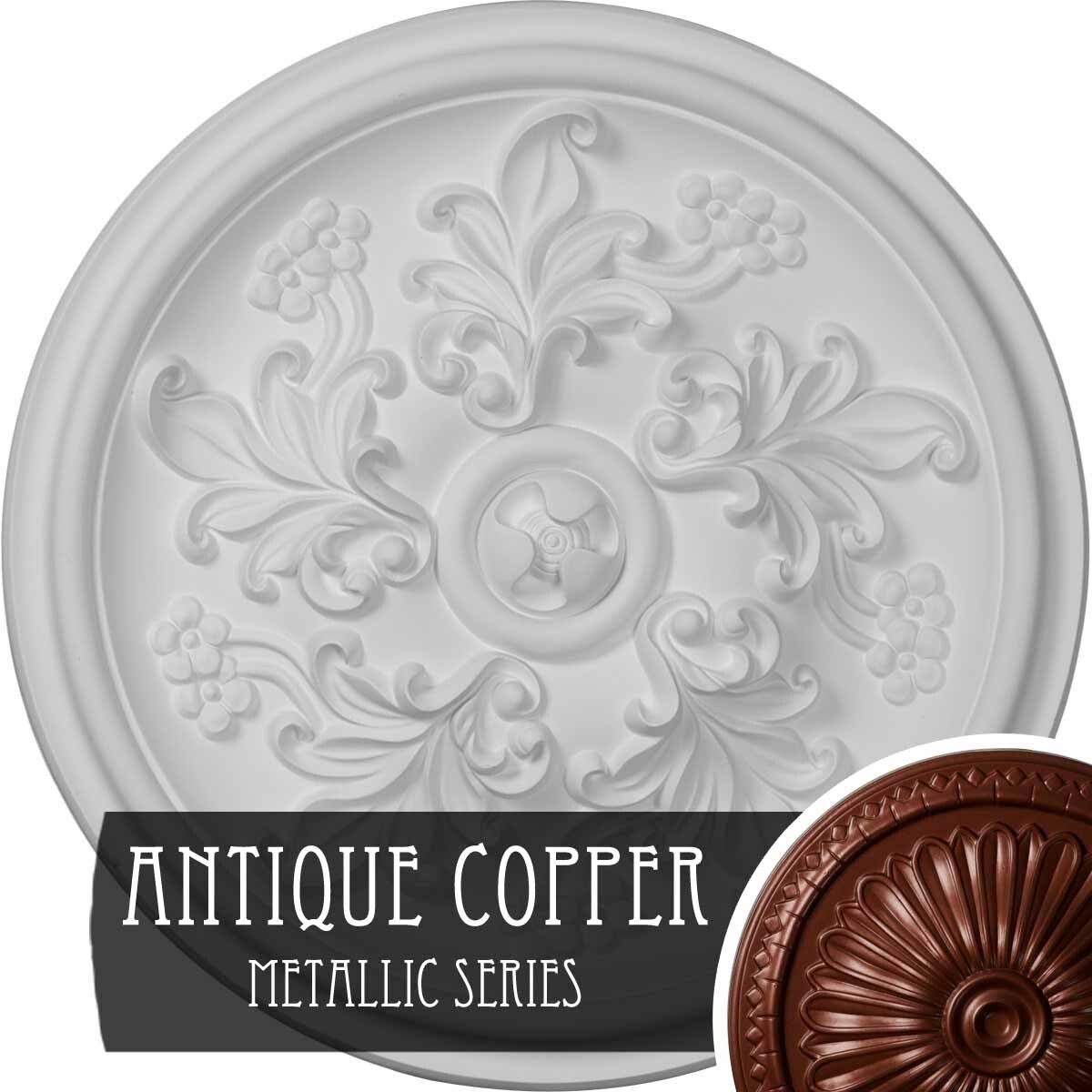 Hand-Painted Hickory Ceiling Medallion O902