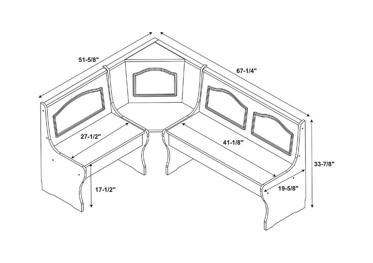 Corner Dining Breakfast Nook with Storage, Seats 4 B1414