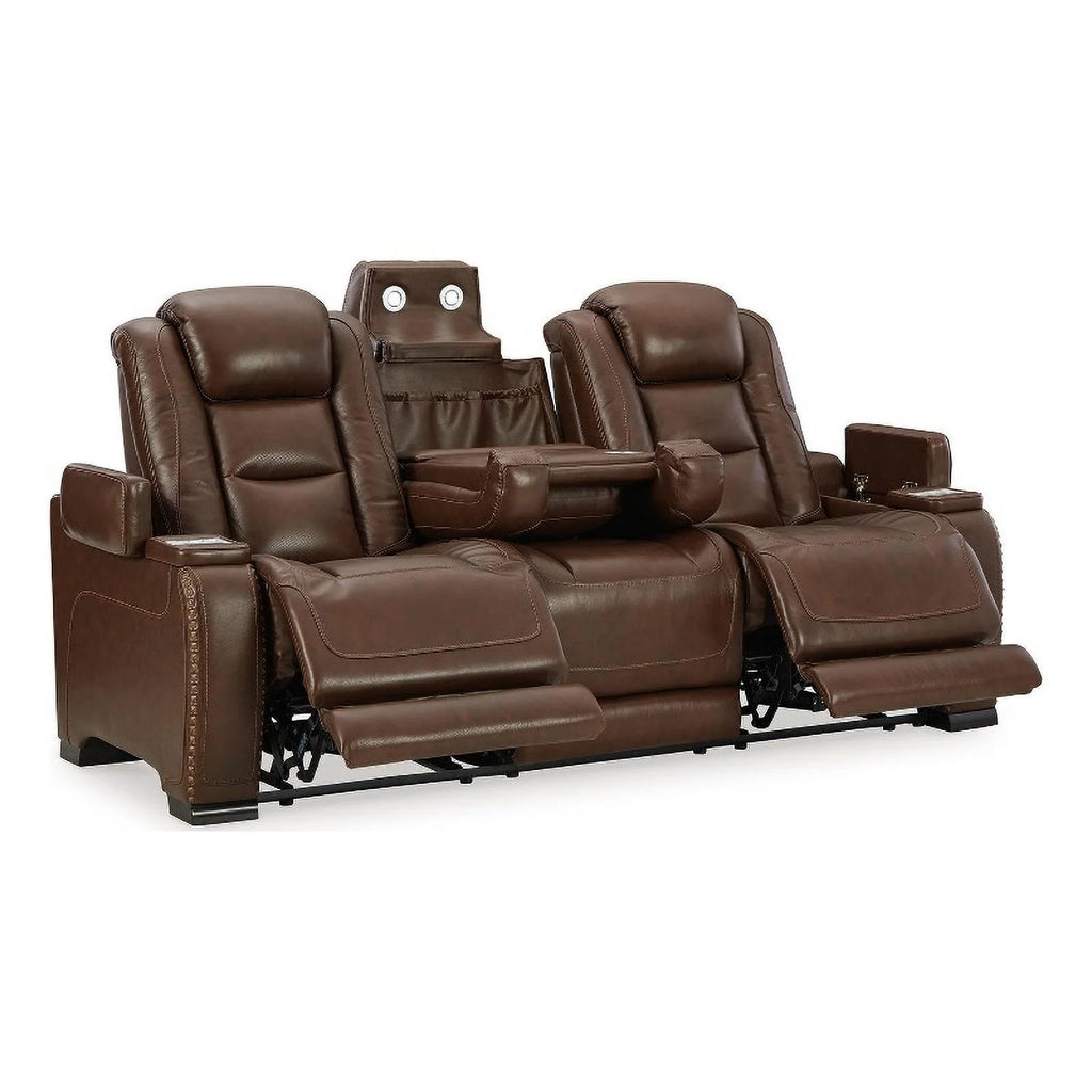 Brown Leather Power Recliner and Sofa Set R482