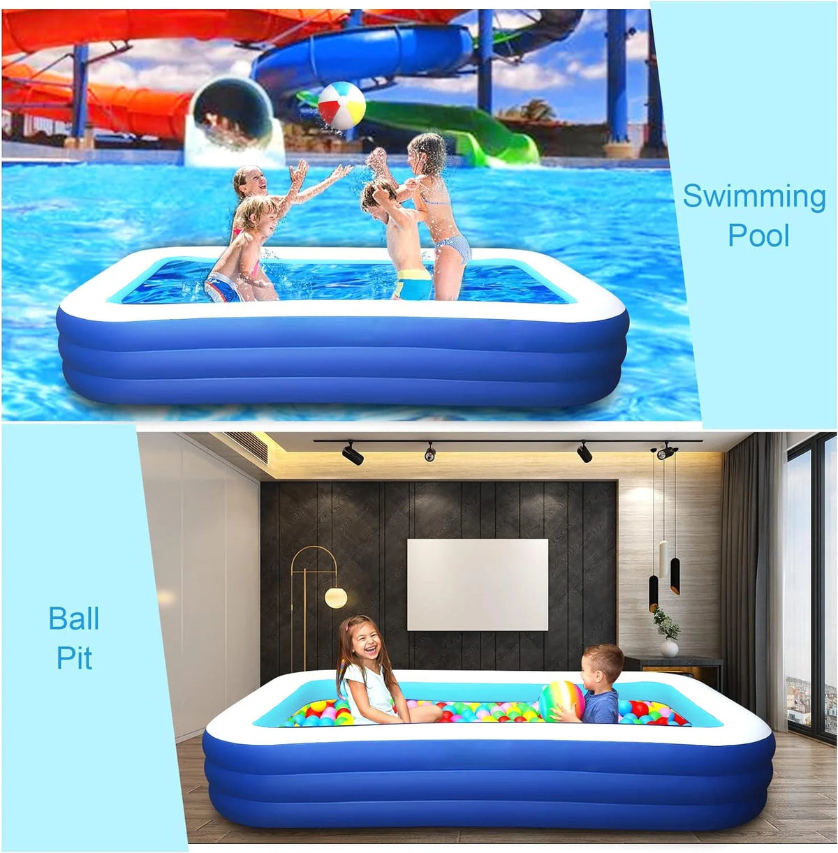 Inflatable Pool 118 X 68 X 22 Oversized Thickened D1898