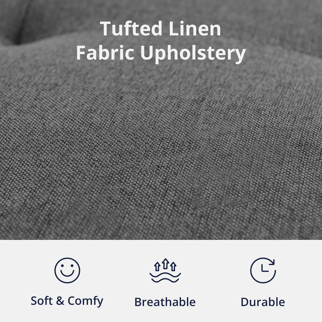 Charcoal Black Linen Fabric 4 in 1 Convertible Sleeper Chair B28375