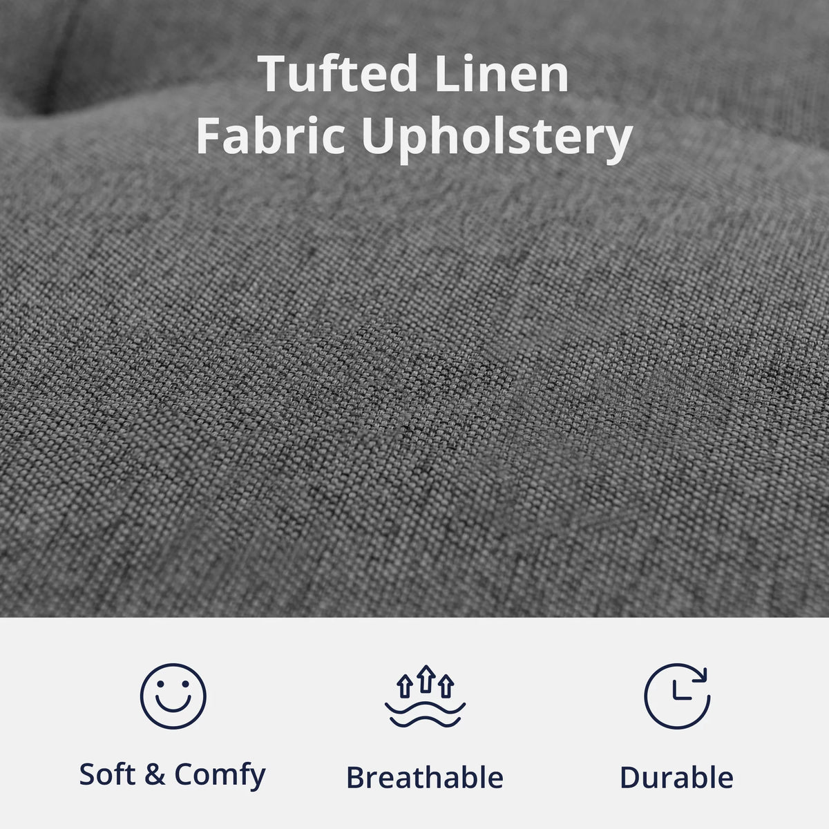 Charcoal Black Linen Fabric 4 in 1 Convertible Sleeper Chair B28375