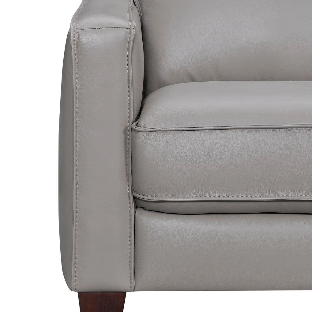 Greige Leather Sectional Sofa P3470
