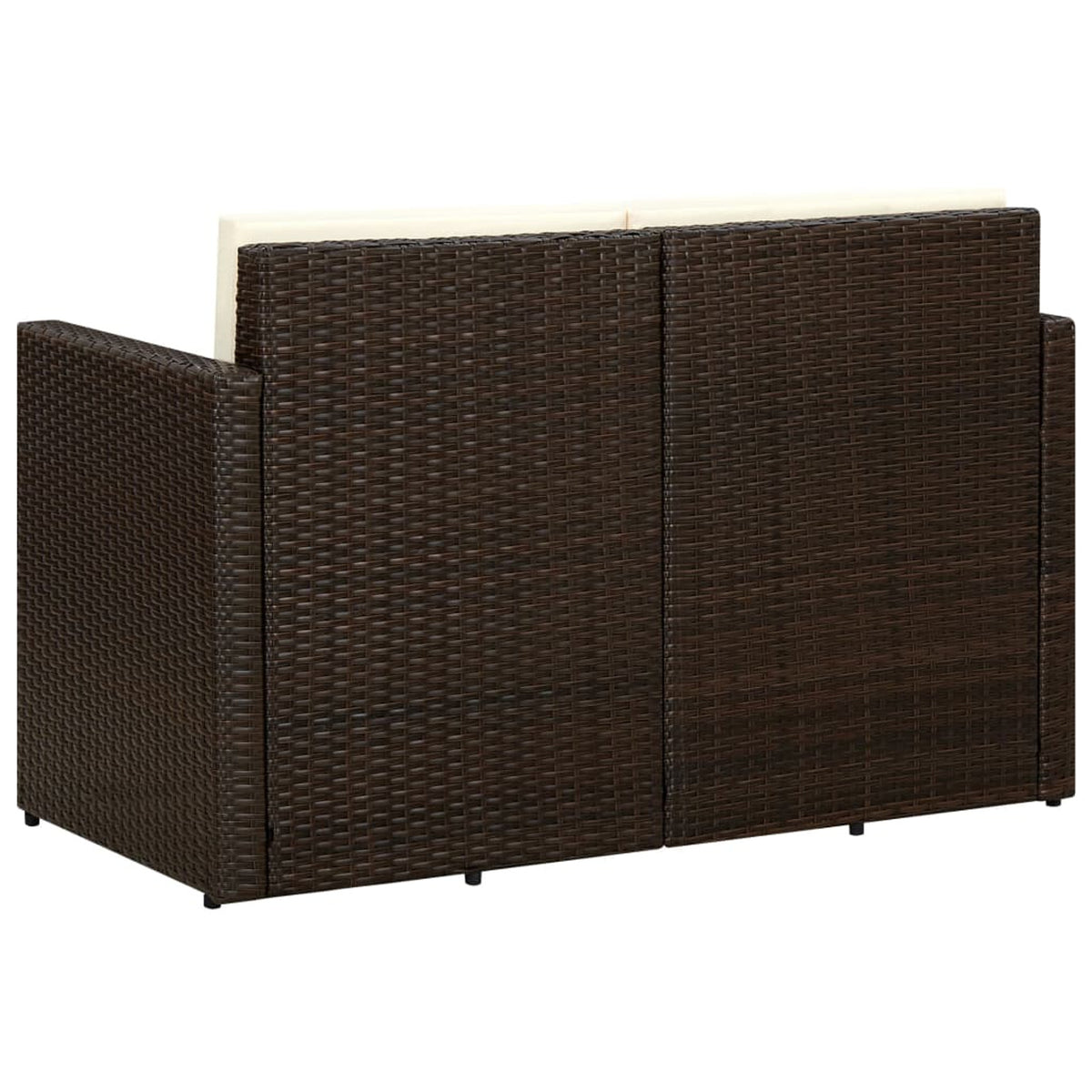 Brown Poly Rattan 2 Seater Outdoor Sofa with Cushion U39823