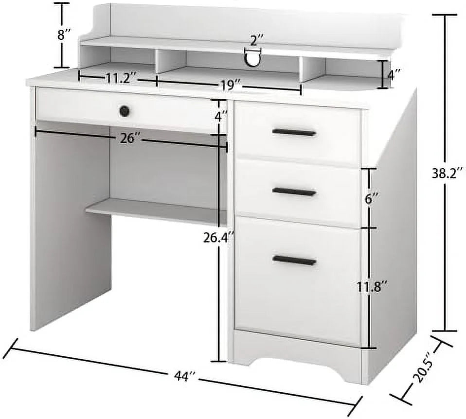 Computer Desk with Drawers and Hutch Wood Desk Q519551