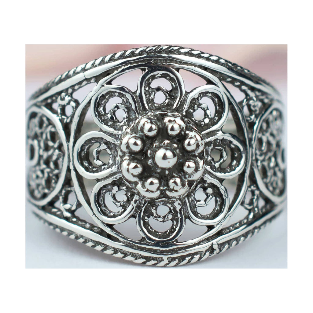 Sterling Silver Filigree Cocktail Ring Y5591