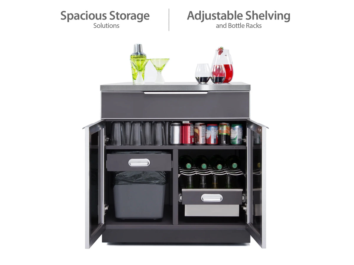 5 Piece Outdoor Kitchen Cabinet Set with Countertops J23526