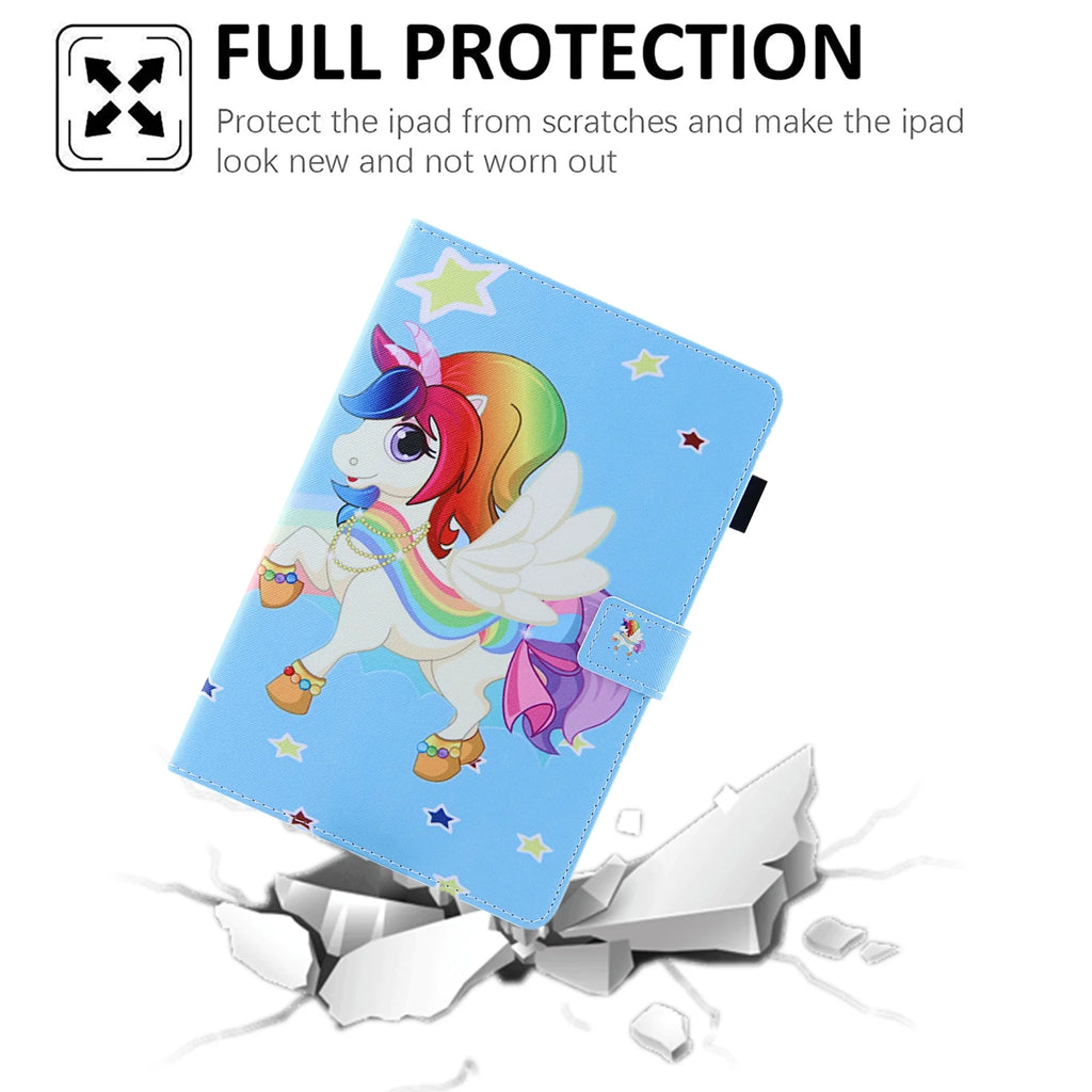 Blue Star Unicorn Slim PU Leather iPad 10.9 Inch Case with Stand Pencil Holder Card Pockets A74723