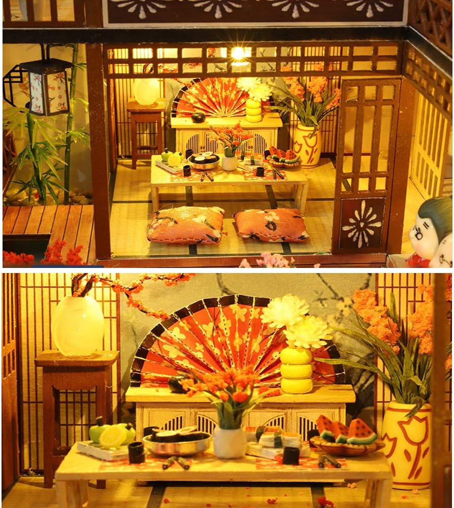 3-Story Wooden Dollhouse Kit with LED Light R854649