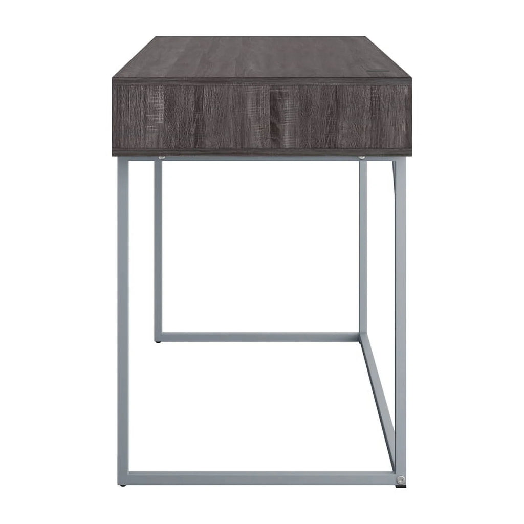 Modern Single Drawer Gray Wood Grain Finish Desk C25113