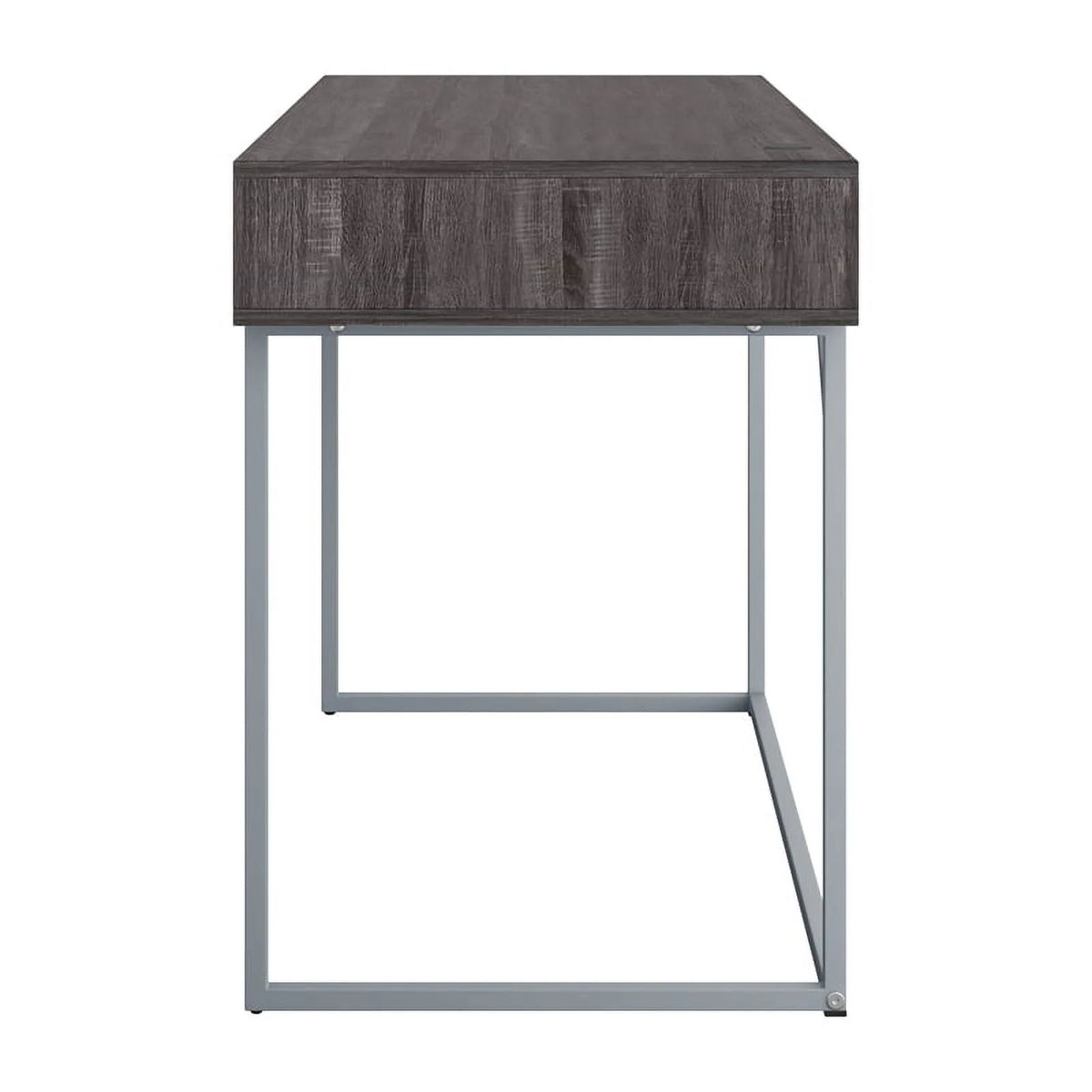 Modern Single Drawer Gray Wood Grain Finish Desk C25113