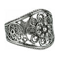 Sterling Silver Filigree Cocktail Ring Y5591