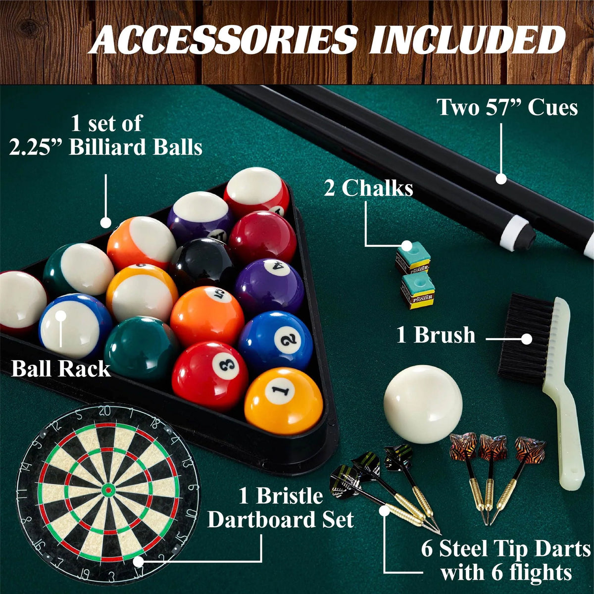 84 Arcade Pool Table with Dartboard Set B620169