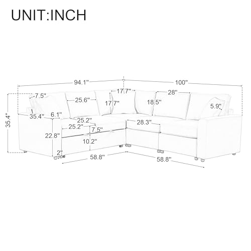 Corduroy U Shaped Convertible Sectional Sofa with Storage B9725