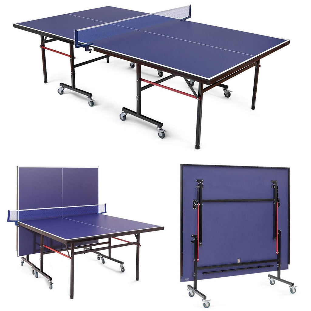 Foldable Table Tennis Table with Locking Casters I43365