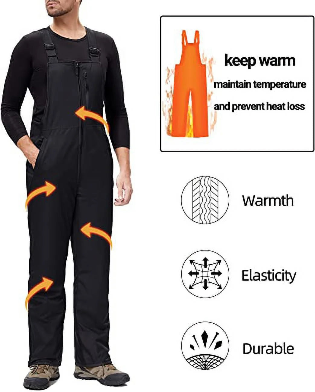 Waterproof Insulated Snow Bibs Ski Pants H137