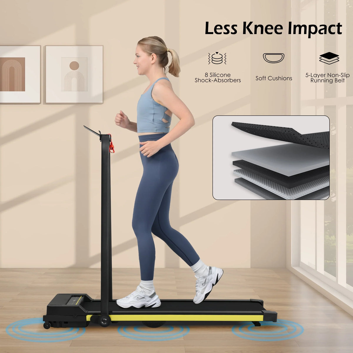 2 in 1 Foldable Treadmill 7.6MPH 2.5HP M31889