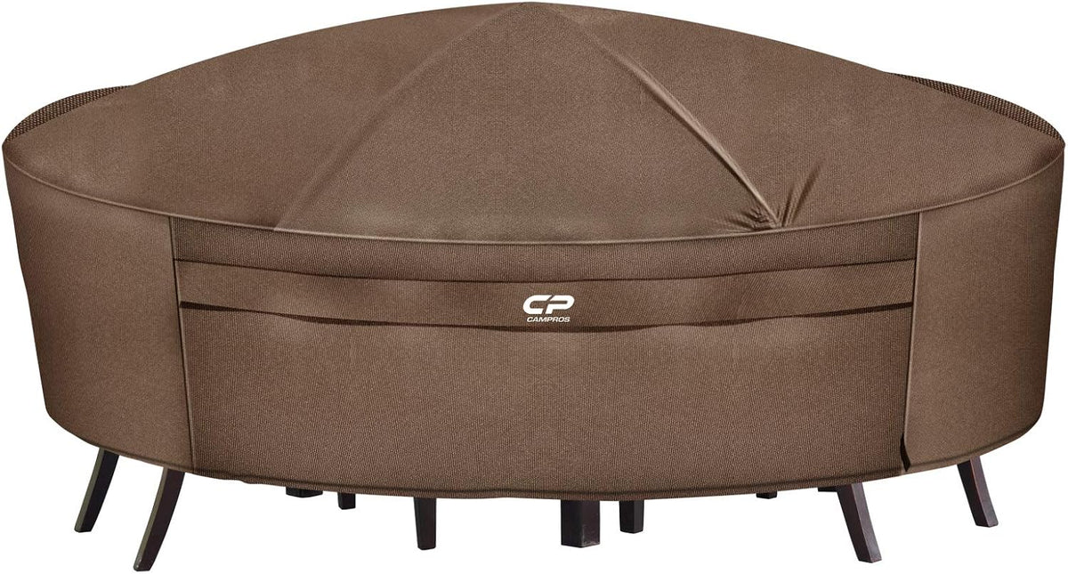 Beige Round Patio Furniture Cover E19272