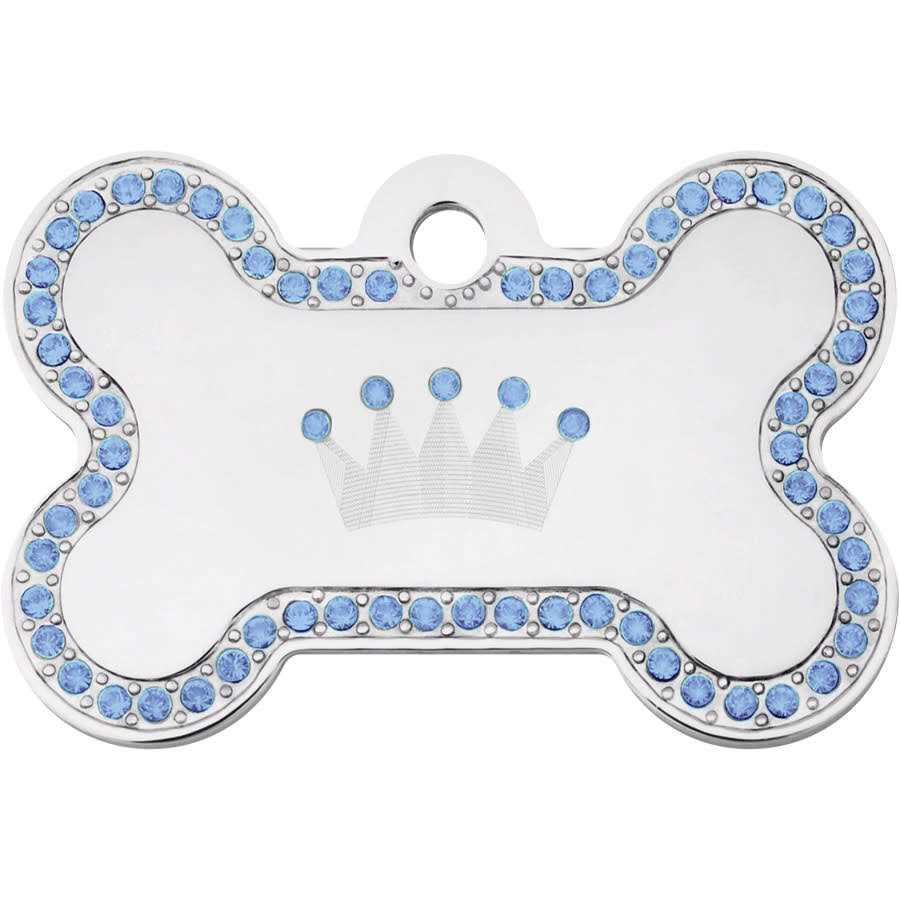 Dog Tag with Crown and Crystals S97393