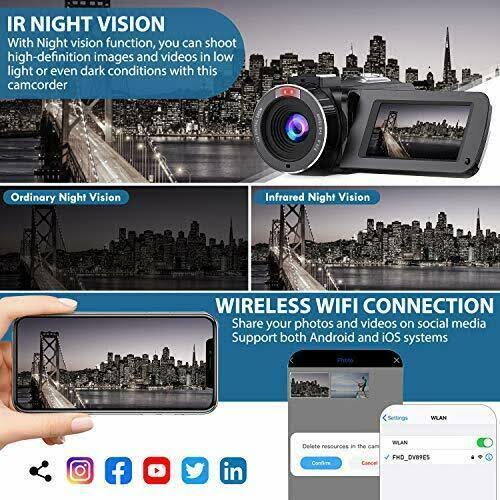 WiFi Vlogging Camera 3x22 IPS Touch Screen Night Vision Ultra HD 1080p 30fps 26MP C51082