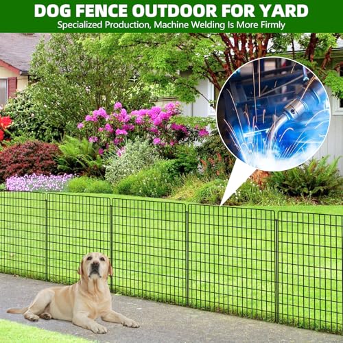 10 Panels 33 in x 24 ft Rustproof Metal Garden Fence X300