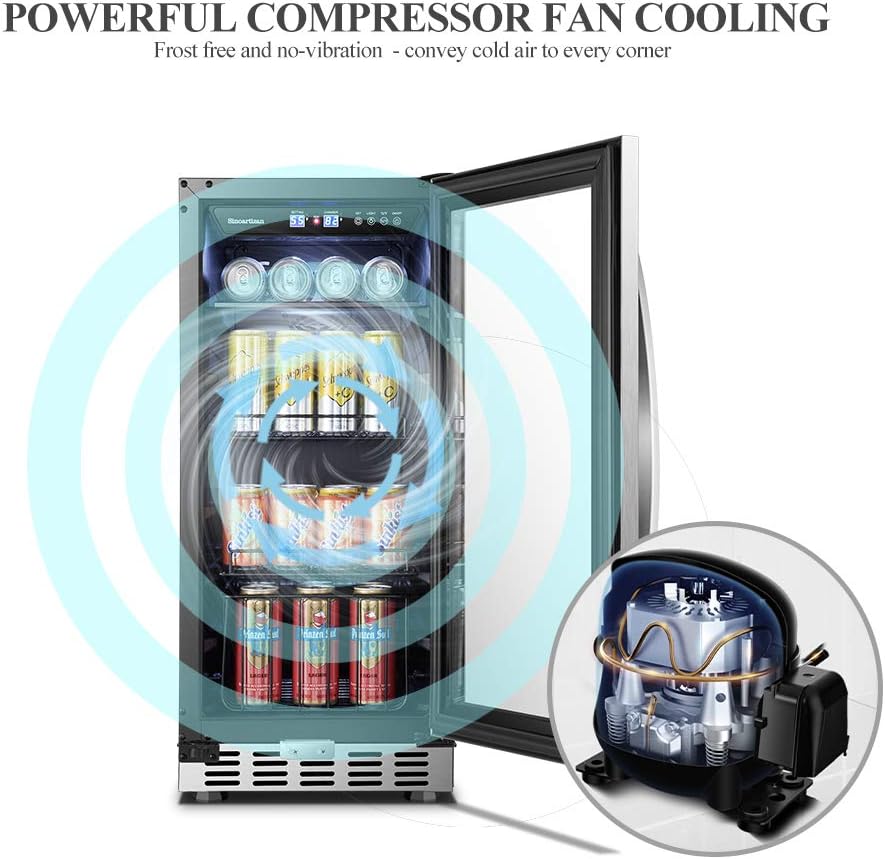15 Inch Beverage Cooler Refrigerator with Glass Door M48224