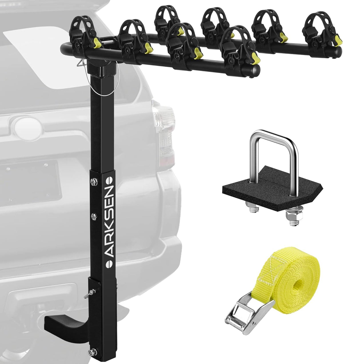 3 Bike Hitch Mount Carrier with Tie Down Strap I795