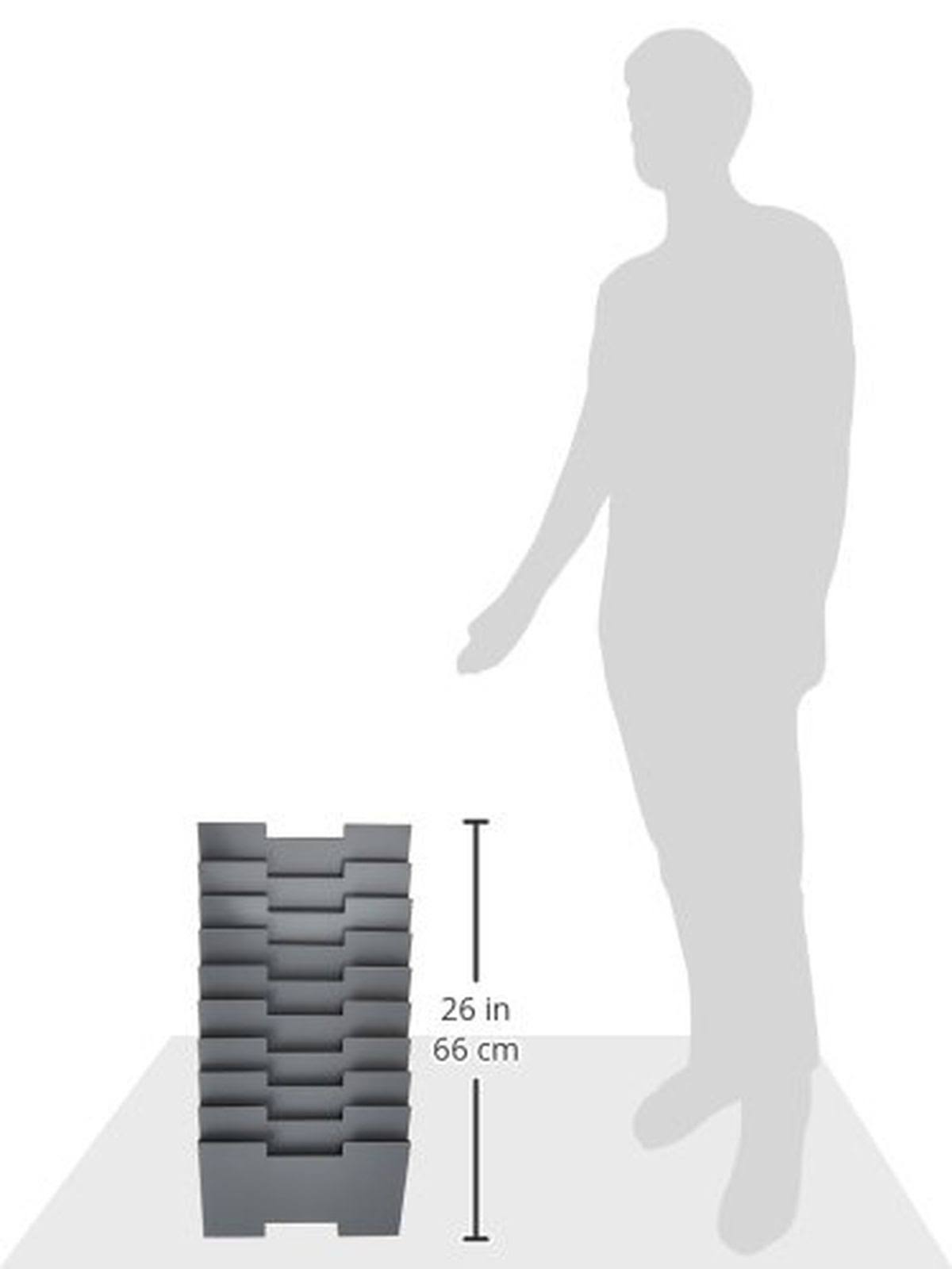 Gray Wall Mount Steel Vertical File Organizer 10 Sectional Modular J66417