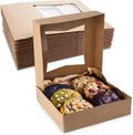 Brown Cookie Box with Window 8" x 8" x 2.5" Pack of 15 T8772