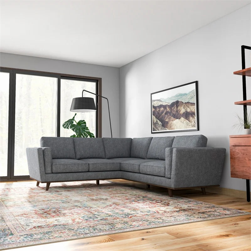 Grey Fabric Corner Sofa S96002