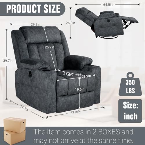Brown Massage Rocking Recliner Chair with Heat and USB F698241