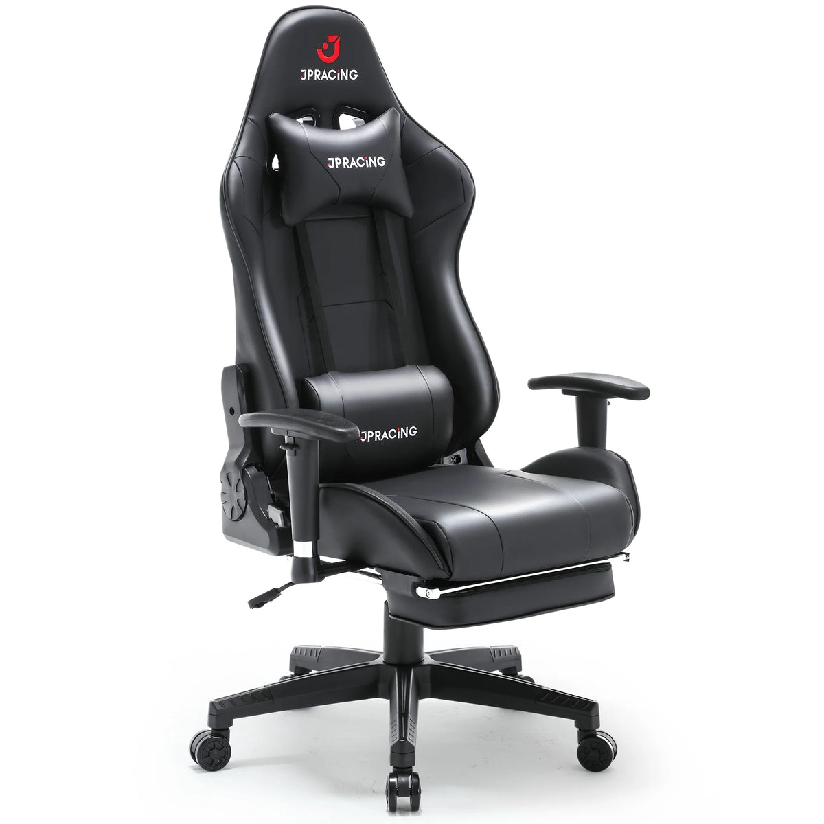 Black PU Leather Gaming Chair with Footrest R173