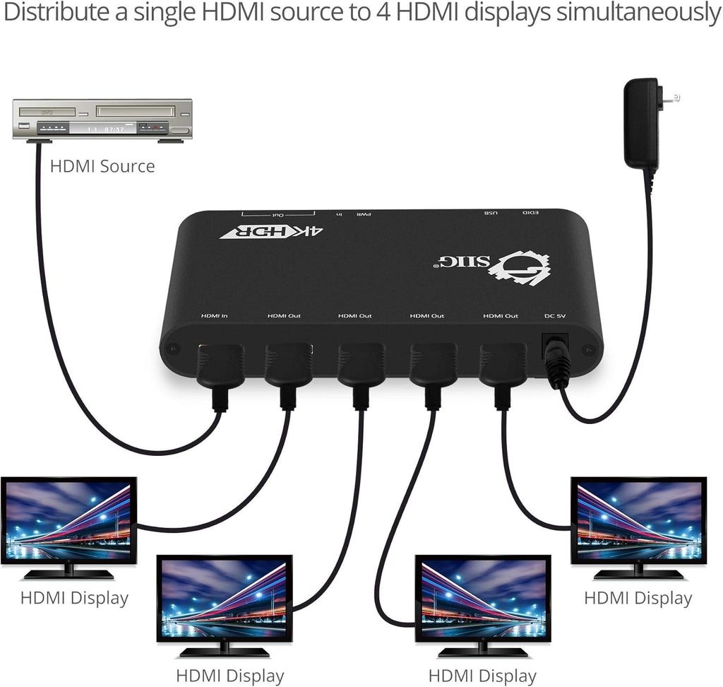 1x4 HDMI 4K 60Hz HDR Splitter Z743001