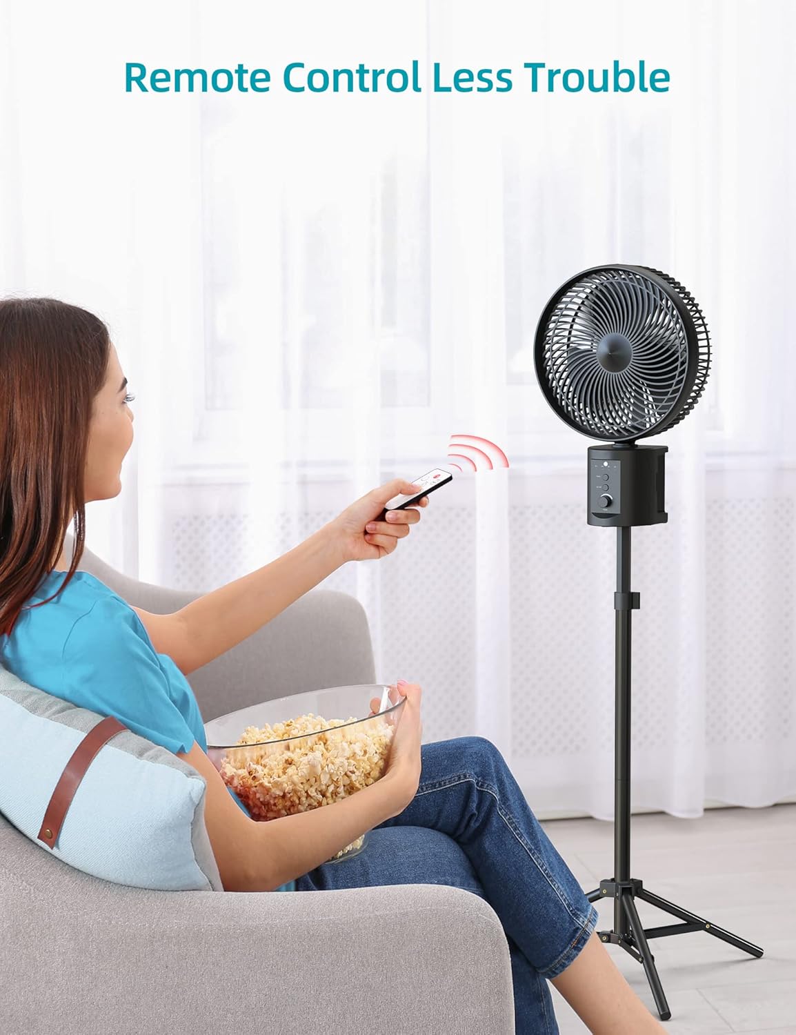 10 Inch Oscillating Rechargeable Battery Fan with Remote E653