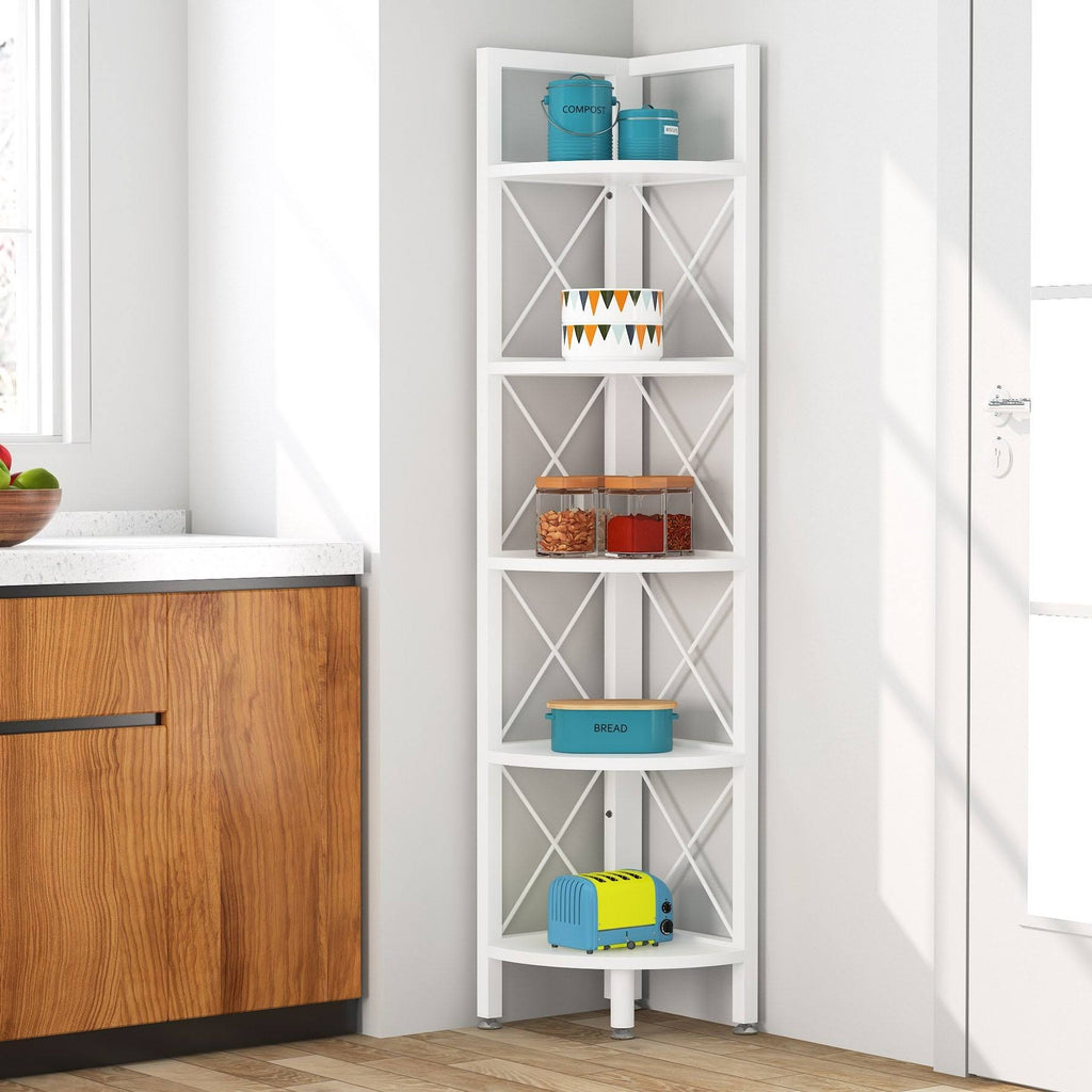 5-Tier Corner Bookshelf Black W763